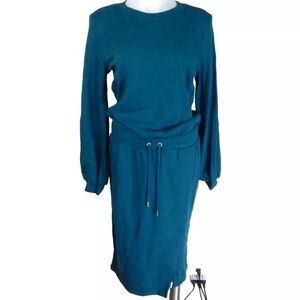 Garnet Hill Tie Waist French Terry Sweatshirt Dress